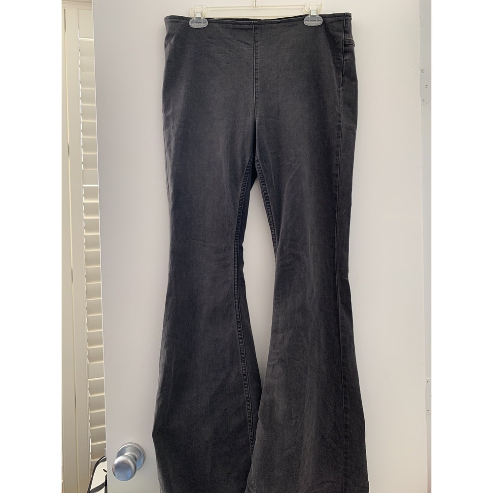 Free People Skinny Denim Elastic Waist Jeans 31 Women's Black Used